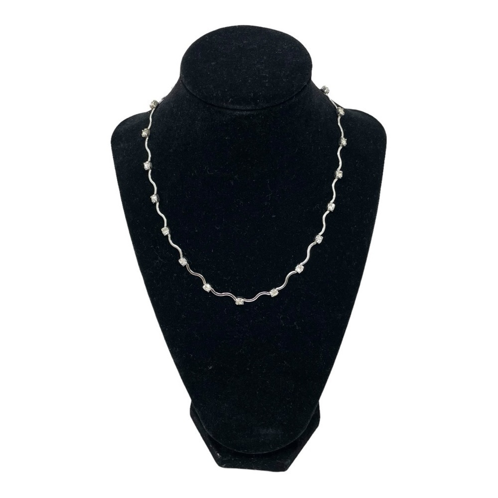 Dorlan 18" Silver and CZ Necklace - Picture 2 of 4